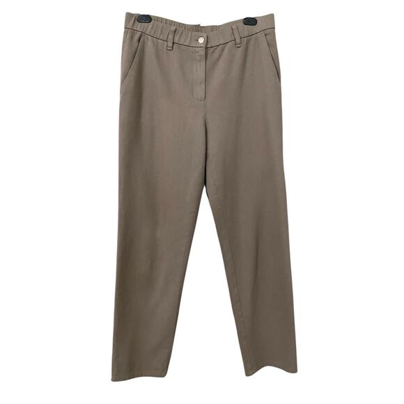 Eileen Fisher Garment-Dyed Utility Organic Cotton Tapered Pant Small Taupe Gray - Picture 4 of 13